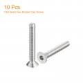 Uxcell 1 4-20x1-3 4 Flat Countersunk Head Socket Cap Screws 10pcs 304 Stainless Steel Hex Full Thread Bolts