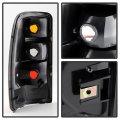 Red Amber Lens Oe-style Tail Light Assembly Full-led License Plate Lamp Housing Replacement Bundle For 2000-2006 Chevy Tahoe 