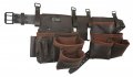 Graintex Od2222 10 Pocket Framers Tool Belt Premium Oil Tanned Leather With 2 3 4a For Constructors Electricians Plumbers 