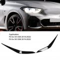 Headlight Eyebrow Cover 1 Pair Front Smooth Surface Uv Resistant Rounded Corners Fit For X5 G05 X6 G06 Glossy Black