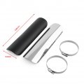 Motorcycle Exhaust Pipe Heat- Muffler Staight Cover For 50mm-70mm Diameter Silver