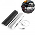 Motorcycle Exhaust Pipe Heat- Muffler Staight Cover For 50mm-70mm Diameter Silver