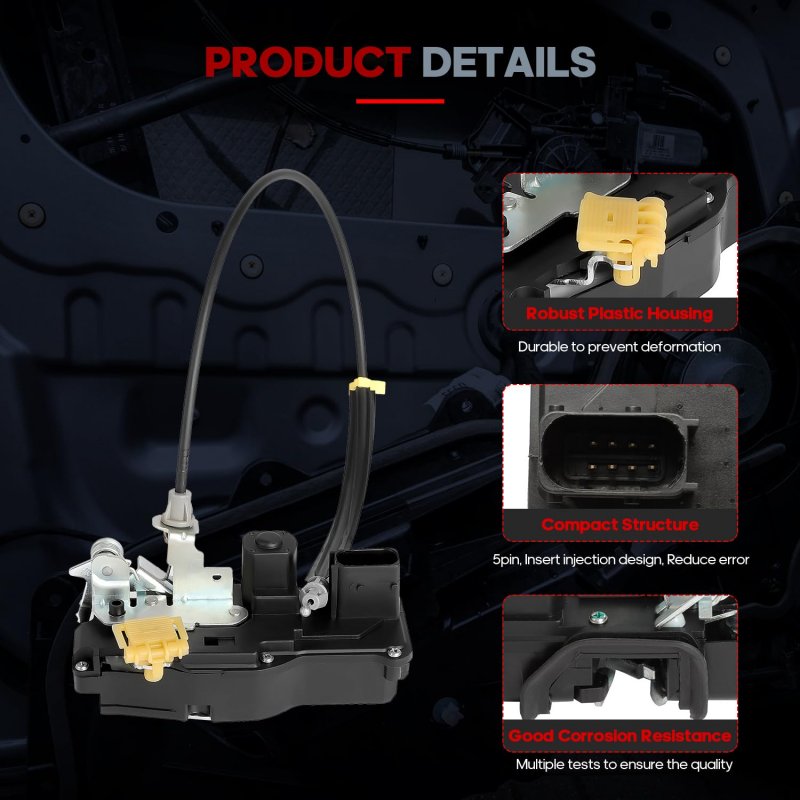 Front Left Drive Side Door Latch Lock Actuator Compatible For Cadillac Cts 2008-2014 Actuators Replaces 931-394 Dla1119