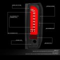 Auto Dynasty Pair Smoked 3d Led Bar Tail Brake Light Lamps Compatible With Ford F150 F250 F350 Bronco F Super Duty Styleside