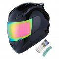 1storm Motorcycle Bike Full Face Helmet Anti Fog Shield Film Mechanic Glossy Black With An Extra Resistant 