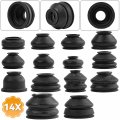 14pc Universal Ball Head Joint Boot Covers Turn To Rod Arm Dust Rubber Track Ends Linkages Car Suspension Steering Replacement