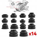 14pc Universal Ball Head Joint Boot Covers Turn To Rod Arm Dust Rubber Track Ends Linkages Car Suspension Steering Replacement