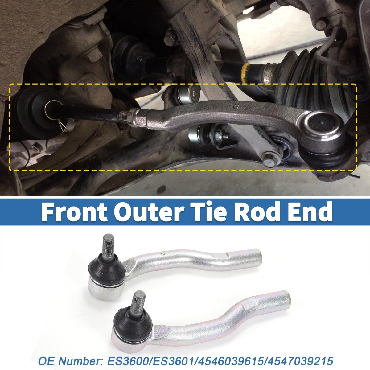 2pcs Front Outer Tie Rod Ends Kit Suspension Steering End For Toyota Camry 02-03 Lexus Es300 No Es3600 Es3601 4546039615