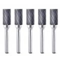 Yufutol Sa-5 5pcs Tungsten Carbide Burrs Cylinder Shape Double Cut Rotary Burr File 1 2a Cutter Dia Xa Cutter Length With 1 4 
