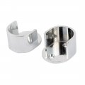 Uxcell Wardrobe Closet 25mm Dia Round Rod Metal Flange Holder Bracket Silver Tone 4pcs
