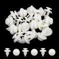 Uxcell 20pcs 8mm Hole White Plastic Push In Rivet Interior Trim Panel Car Door Clips