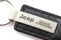Jeep Grand Cherokee Black Carbon Fiber Texture Leather Key Chain
