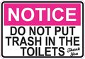 Stickertalk Do Not Put Trash In The Toilets Magnet 5 Inches By 3 