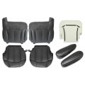 Driver Passenger Bottom Top Foam Armrest Dark Gray Replacement Leather Seat Cover For Chevy Silverado 1500 2500 3500 Tahoe 