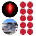 Ocpty 9led Side Marker Light 10pcs 2a Red Round Trailer Lamp Stop Turn Tail Fit For Boats Truck Pickups 12v Waterproof Signal