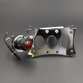 Xkh- Motorcycle Chrome Horizontal Vertical Zigzag Side Mount License Plate Bracket 7x4 Black Round Led Tail Brake Light