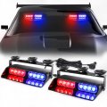 Wineco 2 In1 Dash Emergency Strobe Lights Interior Windshield Red Blue Warning Safety Flashing Police Law Enforcement W Suction 