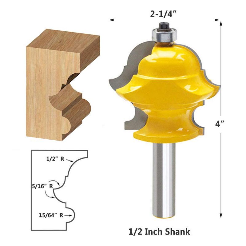 Multi Profile Molding Router Bit 1 2 In Shank Carbide Form Milling Cutter For Woodworking Bullnose Round Over Cove And Ogee All