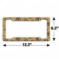 African Waterhole Animals Elephant Zebra Rhino Pattern License Plate Tag Frame