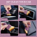 Car Interior Detailing Brush Cares For Soft With Bling Diamonds Bristles Brush Dusting Tool Dashboard 1pc Purple