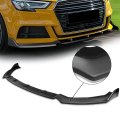 3pcs Matte Black Front Bumper Lip Spoiler Wing Body Kit Compatible With Audi A3 S3 17-20