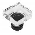 Cosmas 10 Pack 6377fb-c Flat Black Cabinet Hardware Square Knob With Clear Glass 1-3 8 Squared 