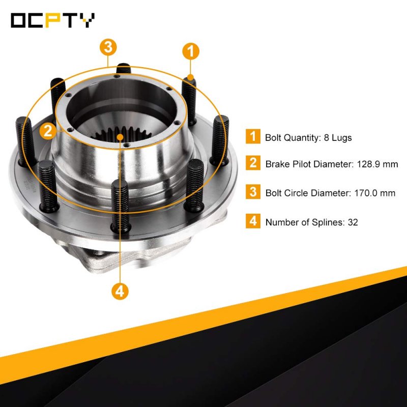 Wheel Hub Bearings Front Axle 5 Lugs With Abs Compatible For Ford F-350 Super Duty 2011-2016 Oe 515131 Pack Of 1