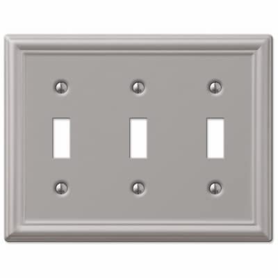 Westek 149tttbn Chelsea Wall Plate Brushed Nickel Steel 3 Toggle Quantity