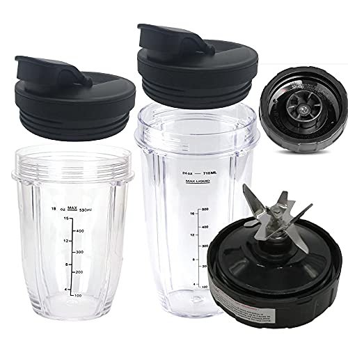 Blade With 6 Female Fins Plastic Gear On Bottom 24oz 18oz And Spout Lid For Nutri Ninja Pro Or Auto-iq Blenderbl451 30 Dob