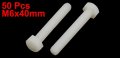 Uxcell M6 X 40mm Full Thread Nylon Metric Hex Head Cap Screw Bolt 50 Pcs
