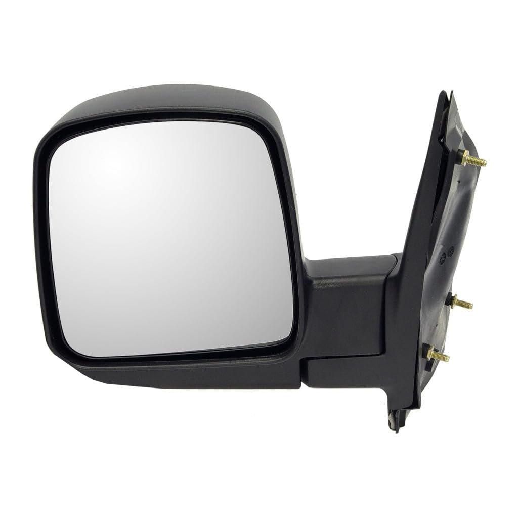 Door Mirror For Gmc Savana 1500 2500 3500 2003 To 2007 Black Plastic Housing Manual Adjustment Rectangular Glass Replacement