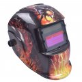 Pro Cool Fire Monster Style Solar Auto-darkening Welding Grinding Helmet With Storage Bag And 2 Pcs Extra Lens Covers Ansi