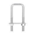 Square U-bolts 2 Sets 32mm 1 26 Inner Width 100mm Length M8 304 Stainless Steel U Clamp Bolt With Nuts And Plates For Boat 