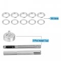 Uxcell Grommet Tool Kit 100 Sets 3 16 Copper Eyelets With 3pcs Setting Tools 5mm Inside Dia Silver Tone