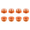 Nylon Insert Hex Lock Nuts 8pcs M5 X 0 8mm Aluminum Alloy Self-locking Anodizing Flange Nut For Fasteners Orange 