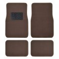 Mt-100-db Classic Dark Beige Carpet Floor Mats With Vinyl Heel Pad Universal Fit Front And Rear Liner For Car Suv Truck Van 4 