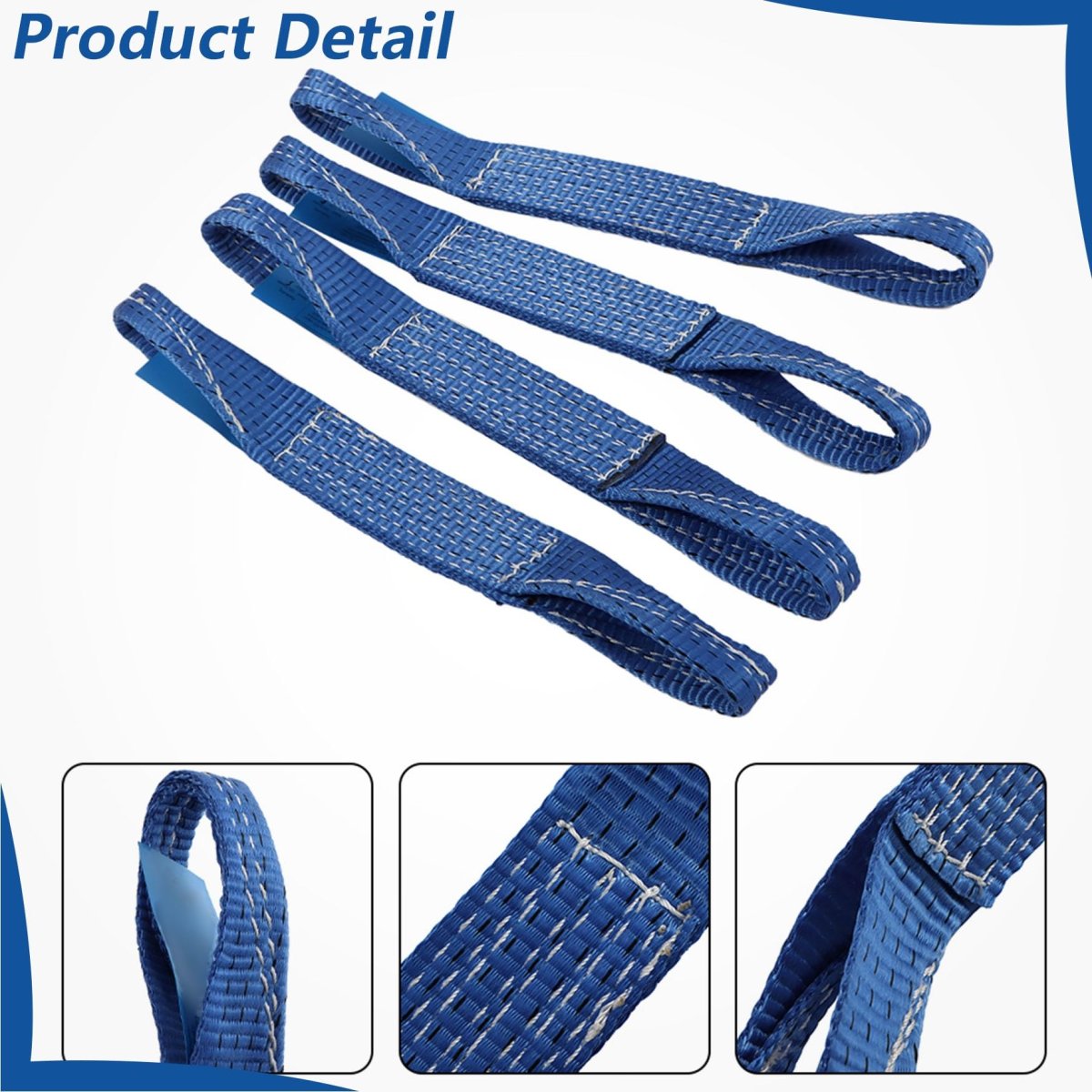 Blue Car Tie Down Axle Straps Kit 4 Piece Loop Wheel Fastening Traction For Trailer Trucks And Utv 2 In Wide Reinforced
