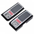 Hecasa Pair Tail Lights Compatible With 2003-2009 Hummer H2 Taillights Lamp Black Housing Clear Lens Driver Passenger Side Led