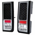 Hecasa Pair Tail Lights Compatible With 2003-2009 Hummer H2 Taillights Lamp Black Housing Clear Lens Driver Passenger Side Led