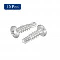 Uxcell 10 X 3 4 Self Drilling Screws 10pcs 304 Stainless Steel Phillips Pan Head Tapping For Wood Plastic
