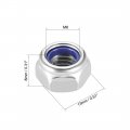 Uxcell Hex Lock Nuts M8 X 1 25mm Stainless Steel Nylon Insert Self-locking For Fasteners 5pcs Silver Tone