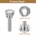 Uxcell M4x16mm Knurled Thumb Screws 4pcs Brass Bolts With Shoulder Grip Knobs Fasteners Silver Tone