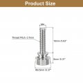 Uxcell M4x16mm Knurled Thumb Screws 4pcs Brass Bolts With Shoulder Grip Knobs Fasteners Silver Tone