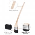 Uxcell Bent Radiator Paint Brush 17 Length 3 Width Bristle With Long Wood Handle For Wall Treatment Black 4pcs