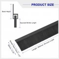 Uxcell Door Brush Bottom Sweep H-shape Aluminum Alloy Base With 2 8-inch Pp For Home Industrial 35-inch L Black