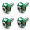 Httmt- 4pcs 6mm Thread Dia Aluminum Alloy Decorative License Plate Bolt Screw For Most Car Motorcycle P N Usmt215-021 