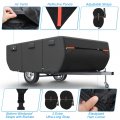 Uxcell Waterproof Pop-up Camper Trailer Cover Fits 10 -12 Rv Anti-uv With 3 2 Straps And Air Vents Protection For Motorhome