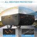 Uxcell Waterproof Pop-up Camper Trailer Cover Fits 10 -12 Rv Anti-uv With 3 2 Straps And Air Vents Protection For Motorhome
