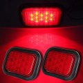 2pcs 12led Red Oval Led Trailer Tail Lights Assembly 12 Diodes Sealed Stop Turn Brake Marker W Grommet Truck Rv 