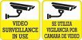 Stickertalk English Spanish Video Surveillance Vinyl Stickers 3 Inches By 